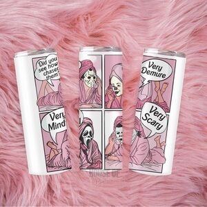 20oz Cute Pink Horror Halloween Ghost Witchy Stainless Steel Tumbler